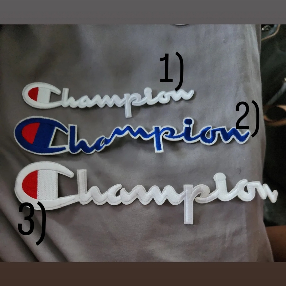 Iron on Champion patches